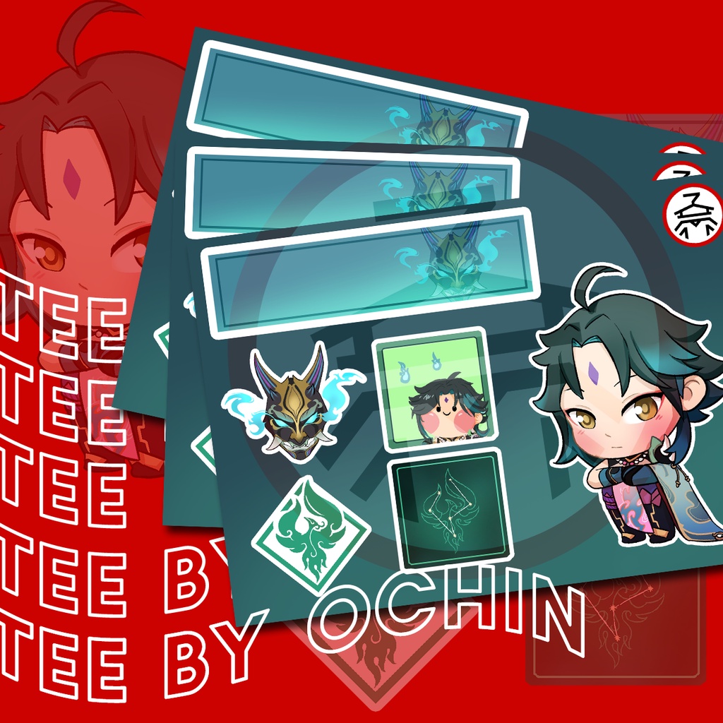 TEEBO Genshin Impact Xiao Sticker Sets