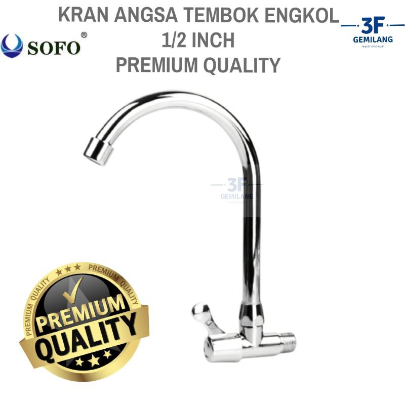 Sofo - Kran ANGSA TEMBOK DAPUR ENGKOL 1/2 INCH PREMIUM QUALITY