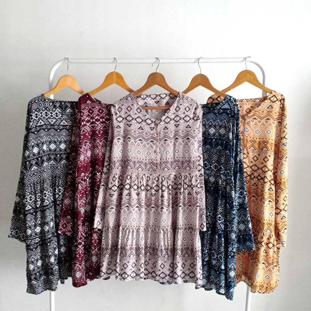 Dress Kembar ibu dan anak Tunik Etnik Ibu dan Anak