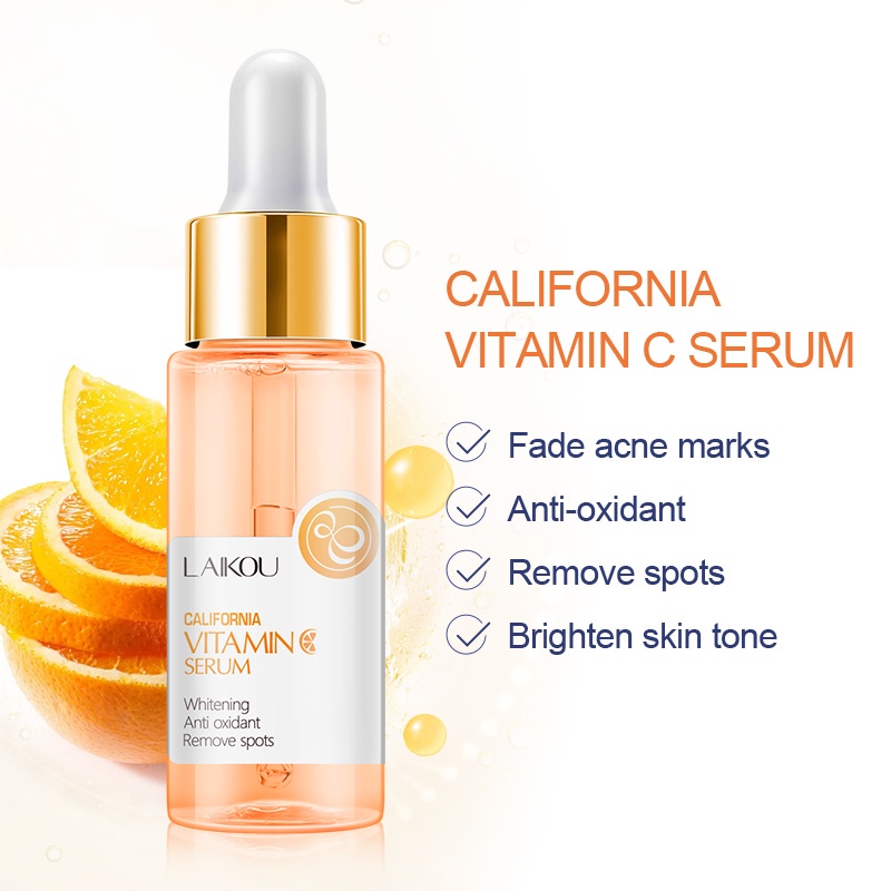 LAIKOU Serum Wajah Vitamin C Essence Mencerahkan Memudarkan Bintik Gelap Melasma 30ml