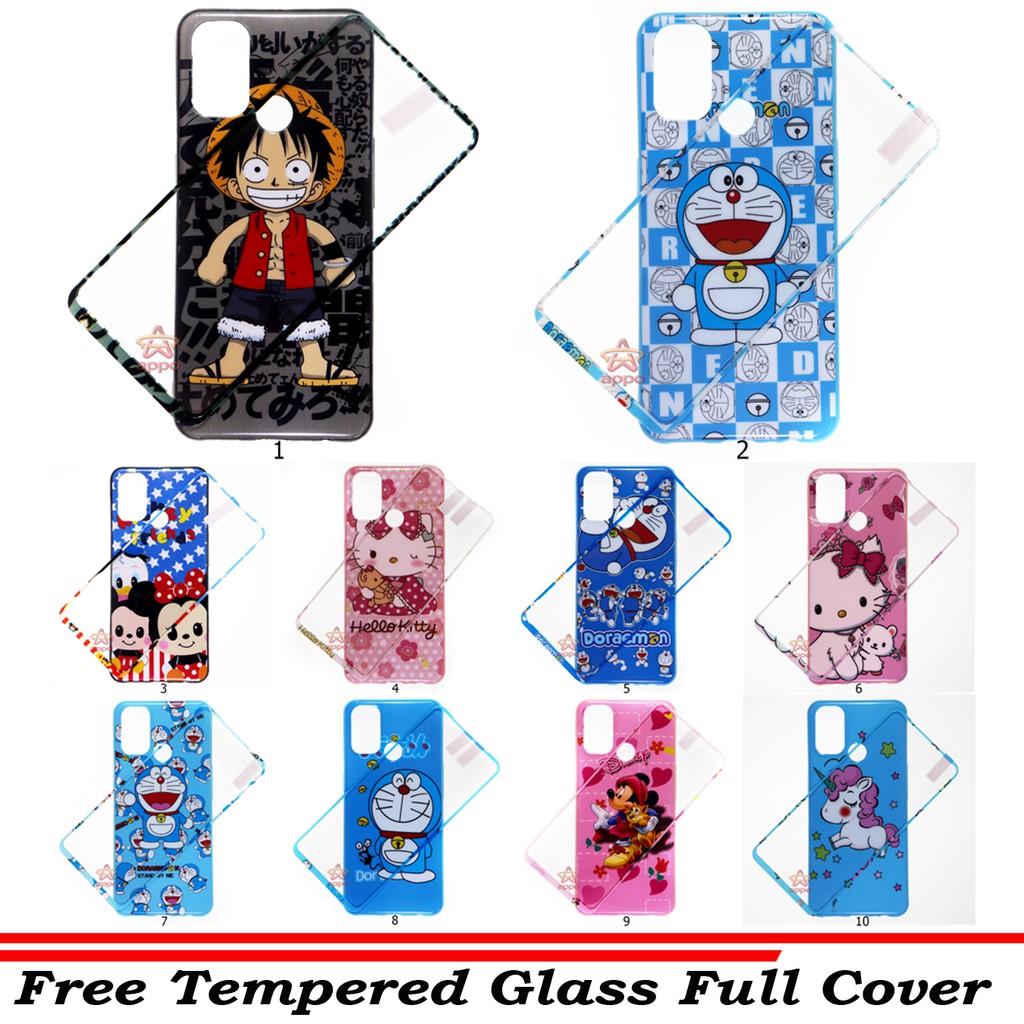 Oppo A53 2020 / A33 2020 Soft Case 360 Karakter Doraemon + Tempred Glass karakter