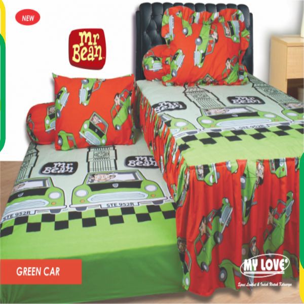 Sprei My Love Motif Green Car/Mr. Bean 120x200