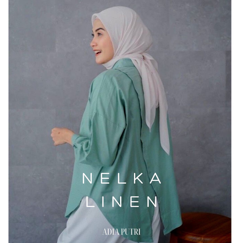 KEMEJA LINEN NELKA SHIRT OVERSIZED // KEMEJA WANITA OVERSIZED // KEMEJA WANITA KEKINIAN BAHAN LINEN PREMIUM