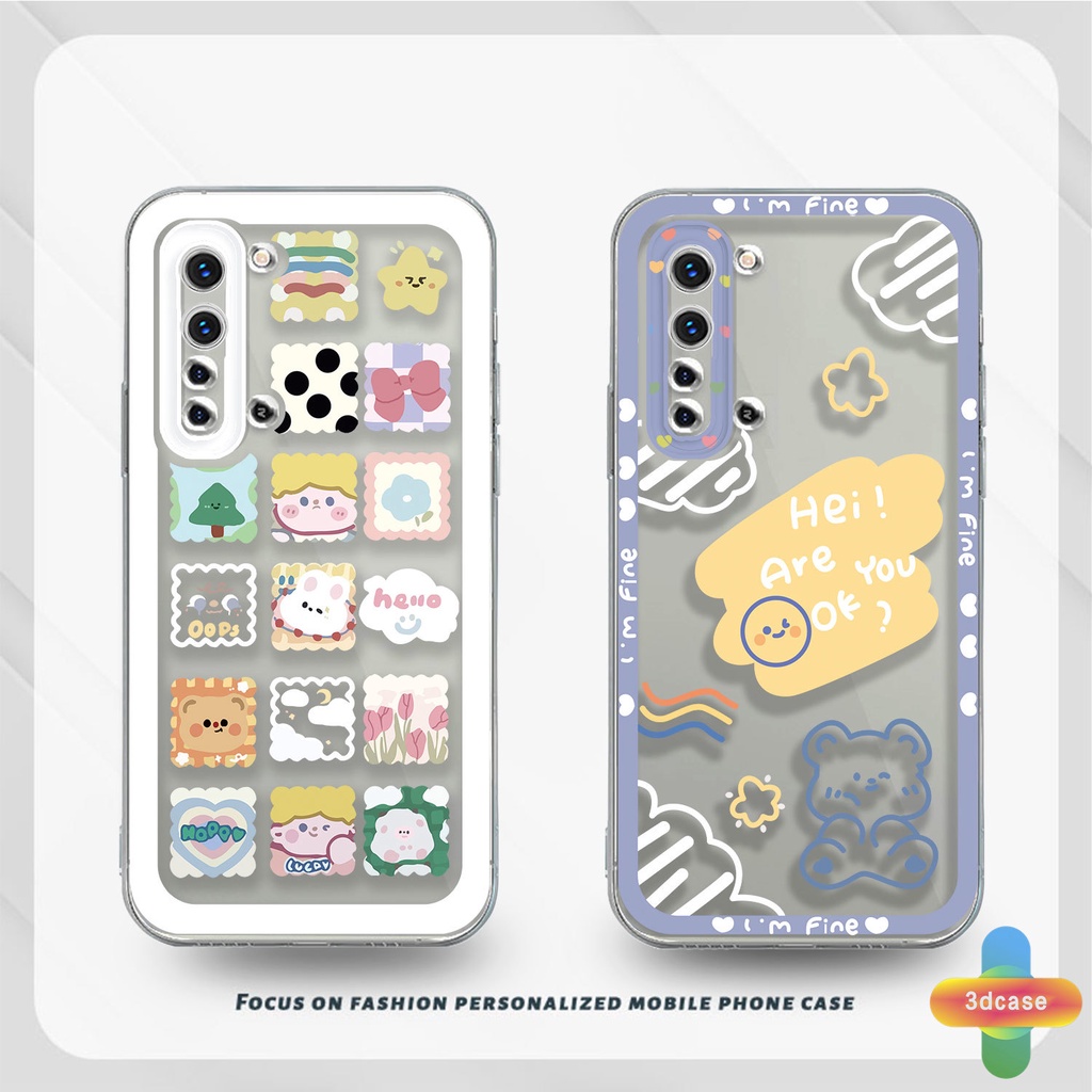 Soft TPU Case Realme C11 2021 C21Y C31 C35 C15 C21 C25 C20 C3 C12 C2 C25S 5S 5 5S 5i C17 7i C1 C25Y C2 C3i 6i C20A realme Narzo 20 10 10A 20A 30A A7 A5S A15 A16 Y12 Y20 Y15S A03 Cute Cartoon Cloud  Bear Transparent Case