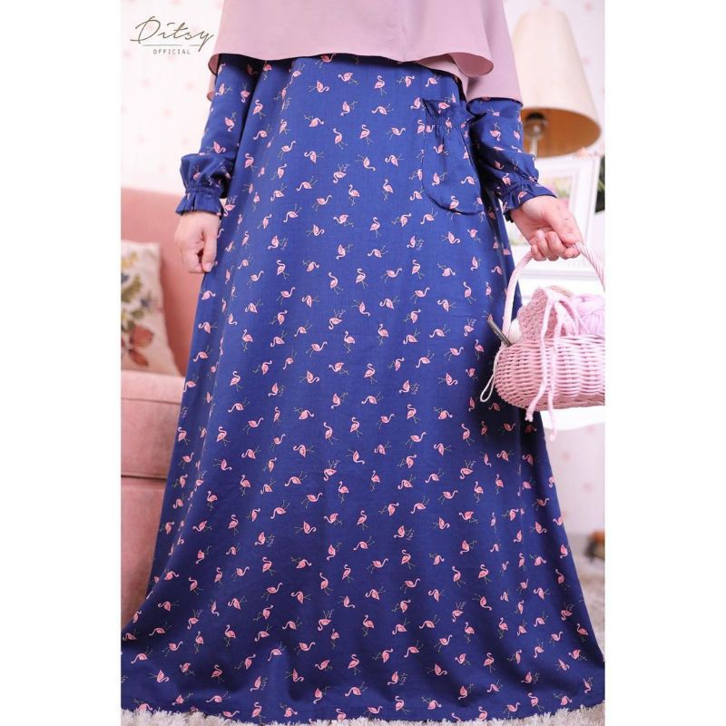 Flamingo darkblue S Ditsy