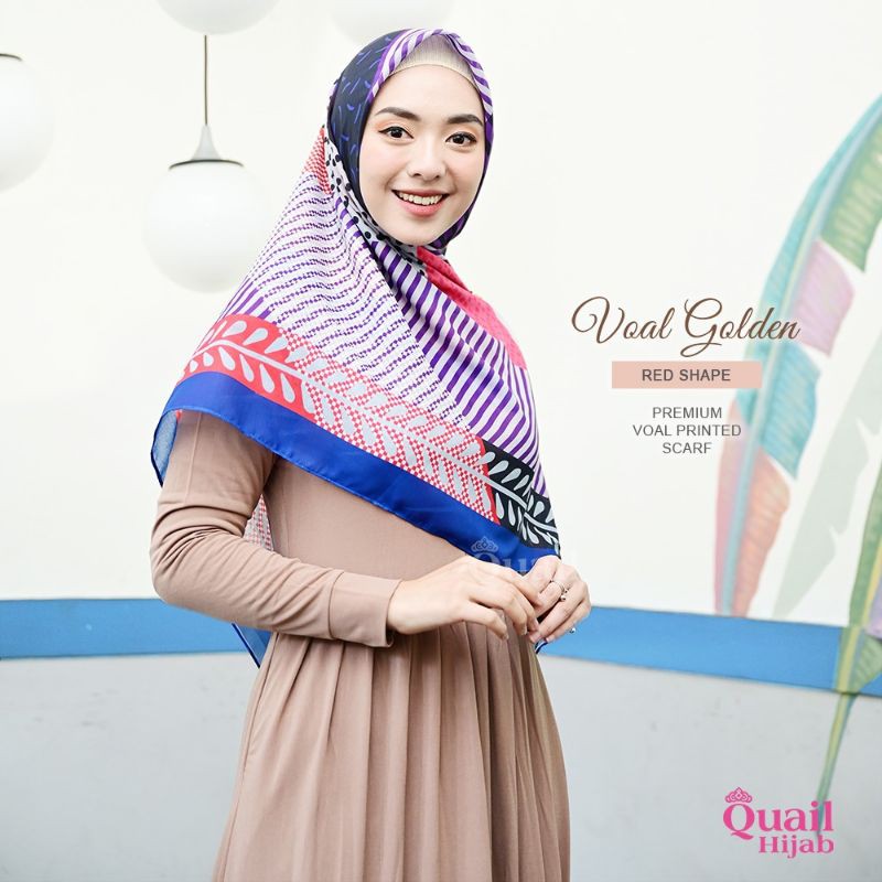 Hijab Segi Empat" VOAL GOLDEN SQ" Premium voal printed scraf Quail hijab Hijab instan Jilbab instan