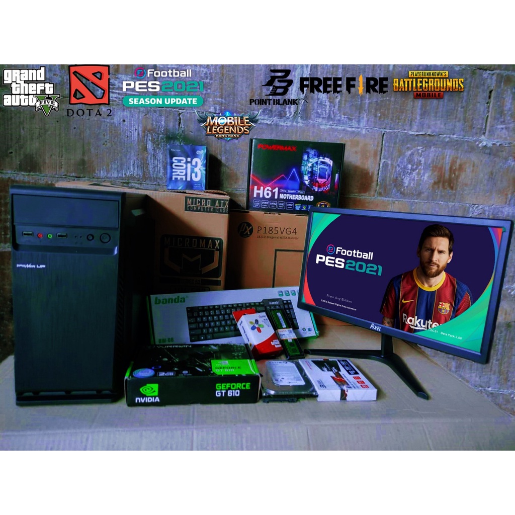 PAKET KOMPUTER GAME/DESAIN FULL BARU CORE I3/I5/I7 RAM 8GB HDD SSD 250GB VGA 2GB