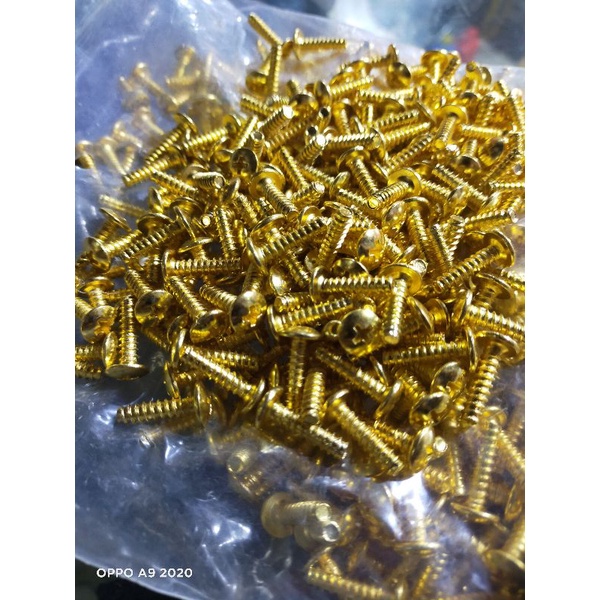 Baut Ulir 4 x 16 Warna Gold ( Emas )