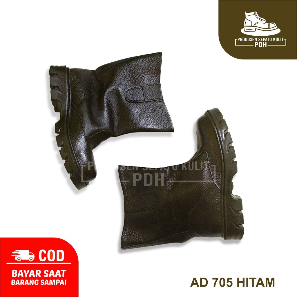 SEPATU SAFETY BOOTS PRIA KULIT ASLI UJUNG BESI BAJA SEFTY PRIA SEPATU SEPTI PROYEK – AD 705 HTM