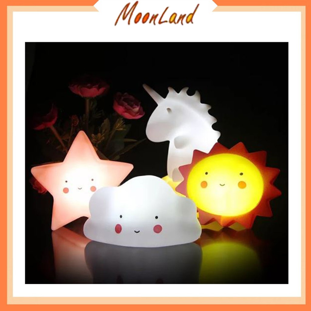 MoonLand 380[1KG=8PCS] COD Lampu Tidur Motif Awan/Bintang/Bulan Lampu Motif Lampu Tidur Baterai L