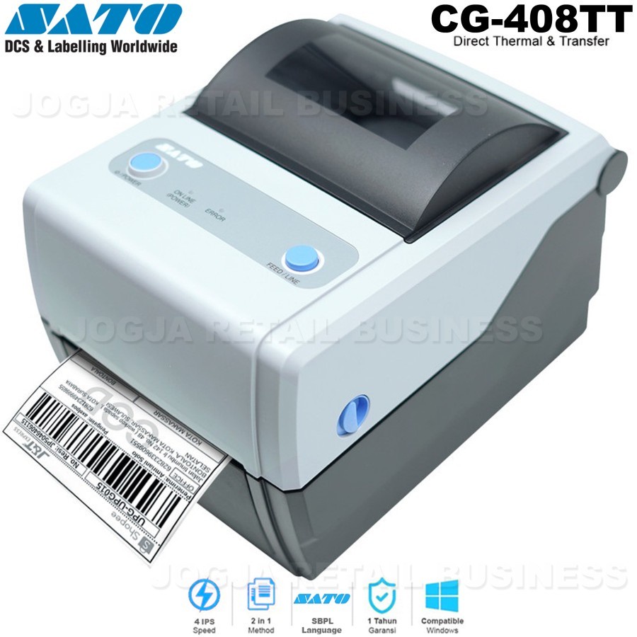 SATO CG408TT BARCODE PRINTER - PRINTER BARCODE DESKTOP SATO CG-408TT