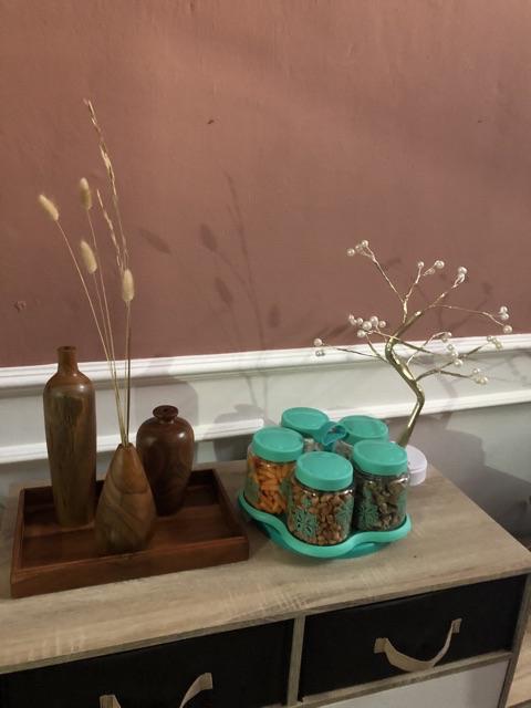 Nampan Kayu Original Kayu Jati 8 Gelas