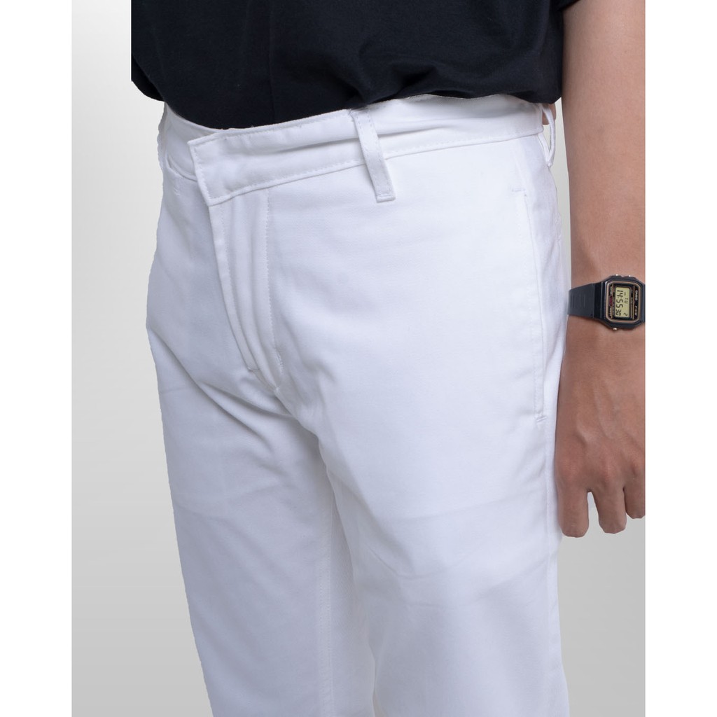 Morgen Slim Straight Chino Pants - White