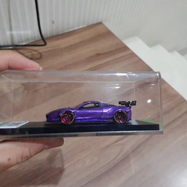 Diecast veloce liberty walk ferrari 458 gt wing purple resin