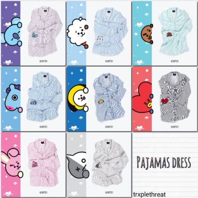 BT21 X hunt innerwear pajamas dress official