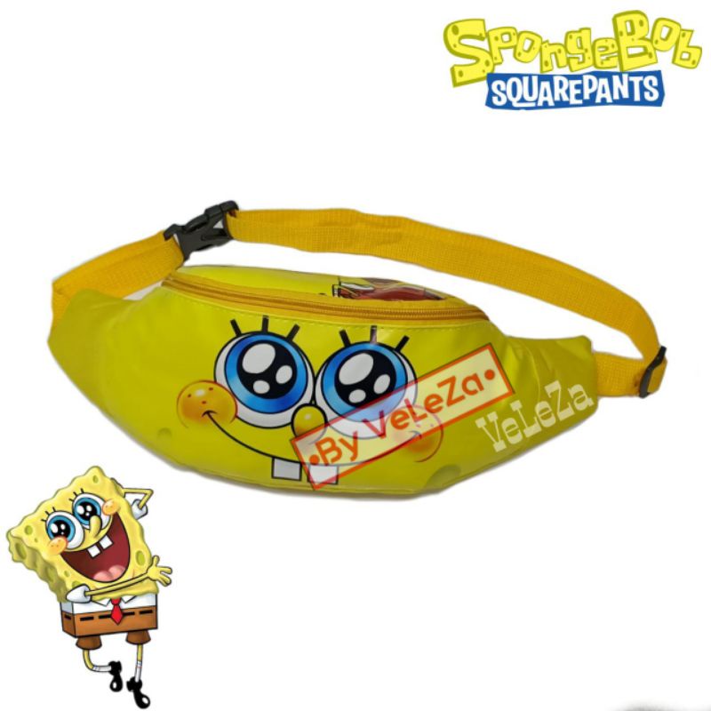 waistbag anak karakter Spongebob gratis topi - tas anak