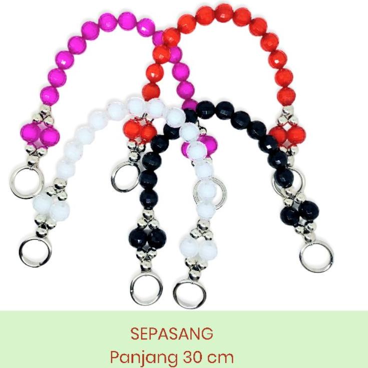 Hadir Terkini Sepasang handle Tas/tali tas mote mutiara 30 cm premium