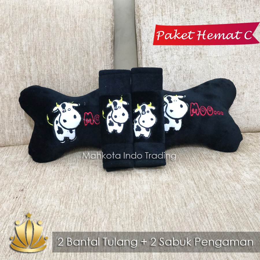 BANTAL MOBIL MOO SAPI / TEMPAT SAMPAH MOO SAPI / AKSESORIS MOBIL MOO SAPI PAKET HEMAT