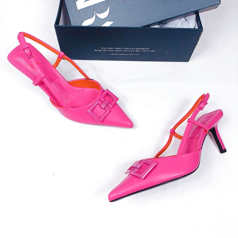 ZR Slingback Pink Heeled Sandal 33202