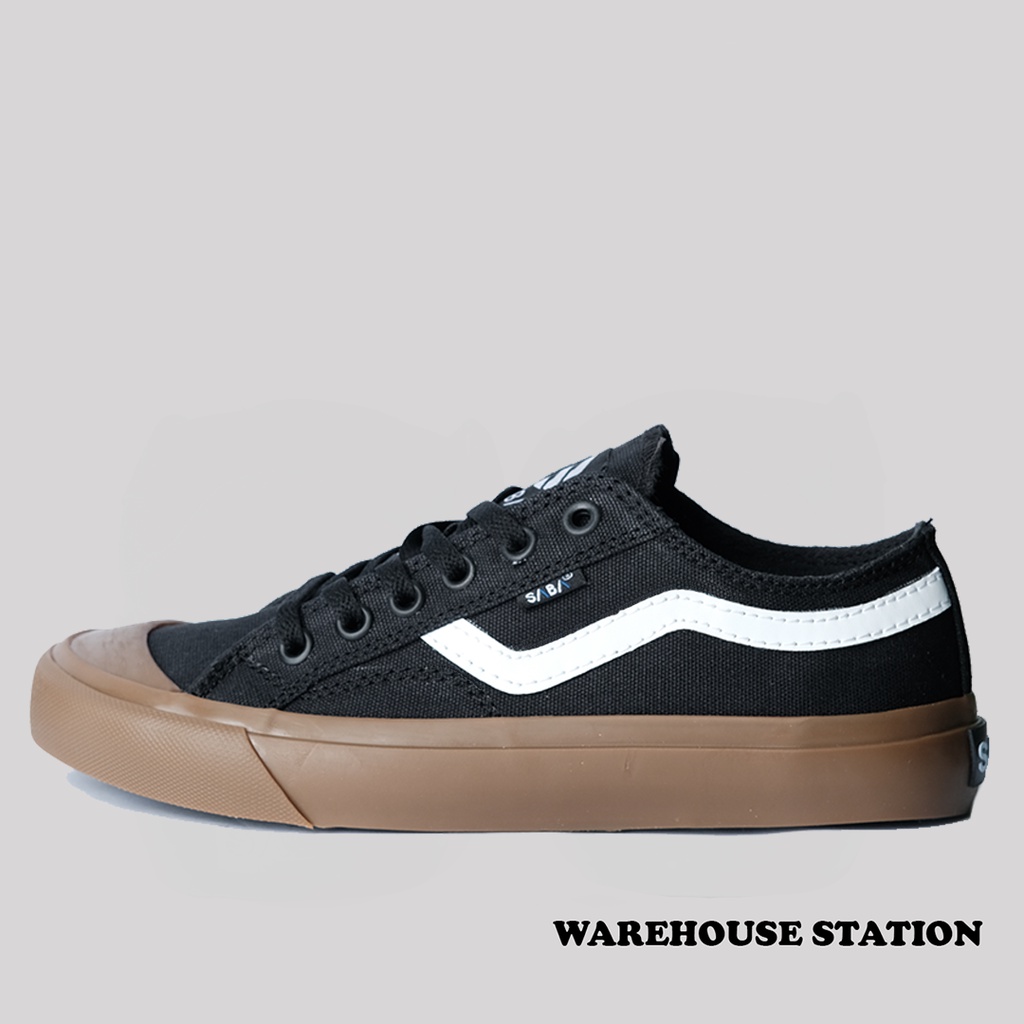 SABA Veloz Low Black Gum - Sepatu Sneakers Casual Pria Wanita