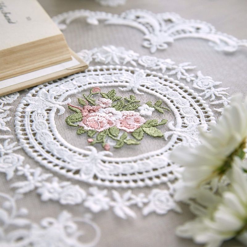 Taplak Meja Makan Bordir Renda Retro Lace Placemat Table Mat Lace