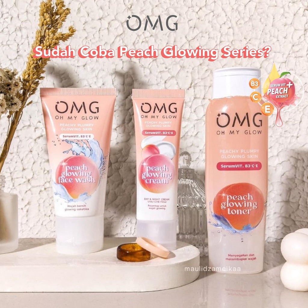 OMG Peach Glowing Cream 25g | Face Wash 50g | Toner 100ml