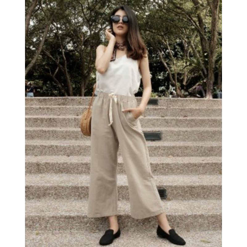 PROMO!! Hilla Linen Pants CELANA BAHAN CELANA WANITA CELANA TERLARIS CELANA KULOT CELANA LINEN CELANA KEKINIAN