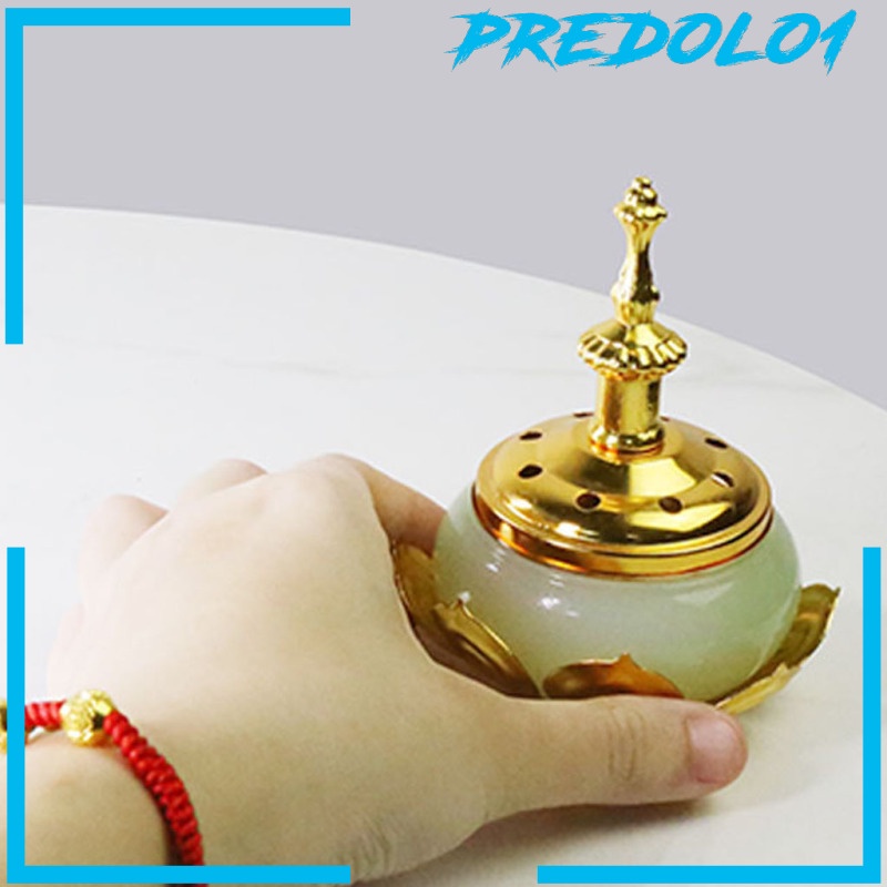 [PREDOLO1] Lotus Incense Burner with Removable Lid Cone Coil Holder Censer Ornament Indoor Bedroom Meditation