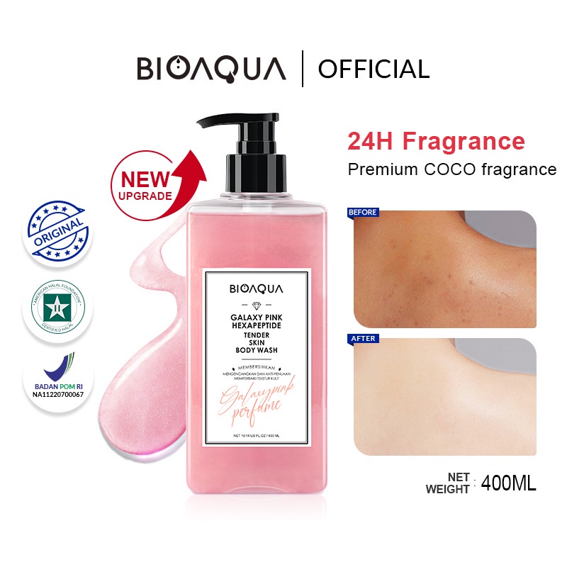 [COD] Sabun Mandi Cair Bioaqua Body Wash Anti Acne 400ml Shower Gel English Pear &amp; Freesia Scent