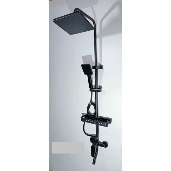 Kran Shower Column Panas Dingin Kamar Mandi Stainless Hitam Minimalis