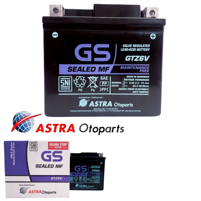 aki gs Astra gtz6v 5ampere aki gs vario 125/150 esp 2018 ,aki gs astra cb150r old/led ,aki gs astra 