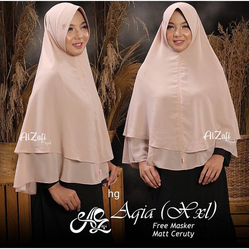 Jilbab Instan Polos Aqia Size xxl ORI Al-zafi, Jilbab Instan Polos Alzafi , Hijab Instan Size XXL Dewasa.