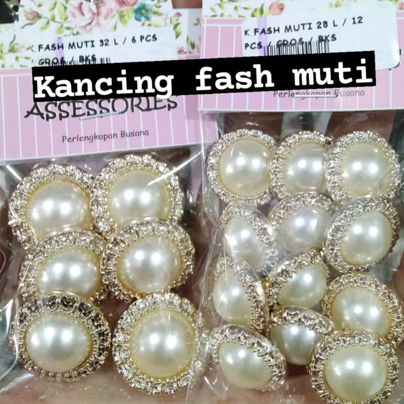 Kancing fashion | Kancing mutiara besar | kancing mutiara kecil