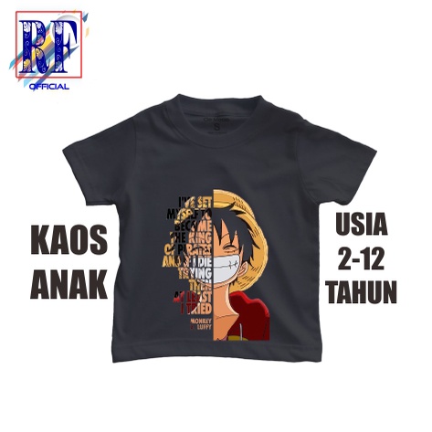 Kaos baju anak ONE PIECE LUFFY anime manga waifu japan t-shirt oversize lokal t-shirt hitam baju ana