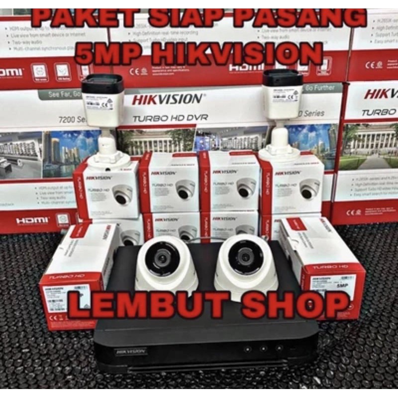 PAKET CCTV 4 KAMERA HIKVISION BISA REKAM SUARA DAN BERWARNA SAAT MALAM FULL HD 1080P