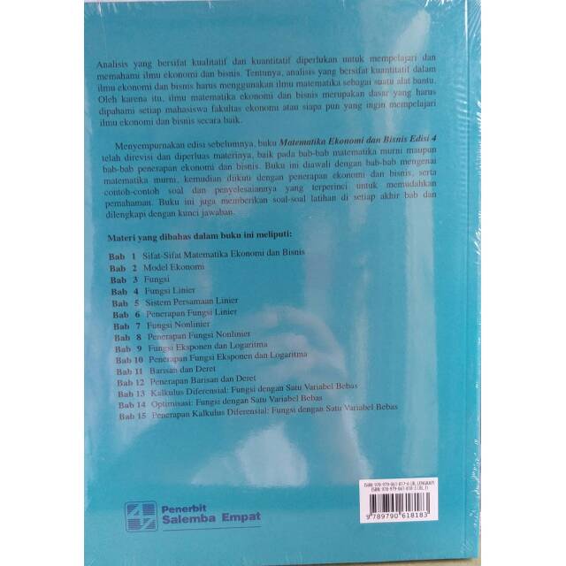 Buku Matematika Ekonomi Dan Bisnis Edisi 4 Buku 1 Original