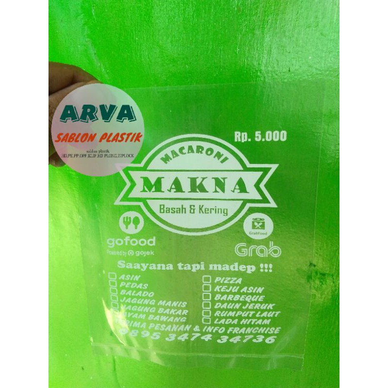 Sablon Plastik murah pp 12x15 06 kemasan makanan