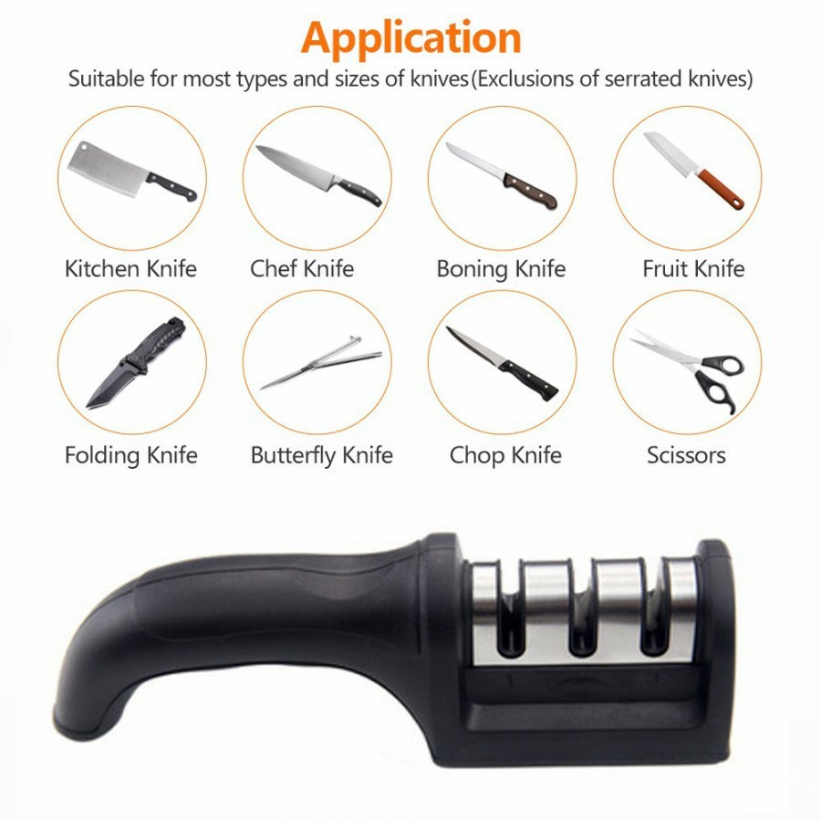 [BISA COD] Alat Pengasah Pisau Gunting Dapur 3 Kepala Garis Asahan Penajam Pisau Penajam swift sharp Knife Sharpene