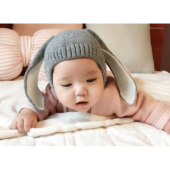 Topi rajut bayi / topi anak telinga kelinci