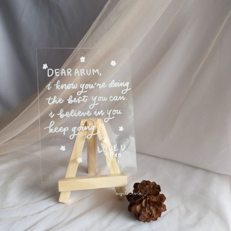 

ACRYLIC LETTERING POLOS 5R 18x13cm KADO ULANGTAHUN/WISUDA/WEDDING