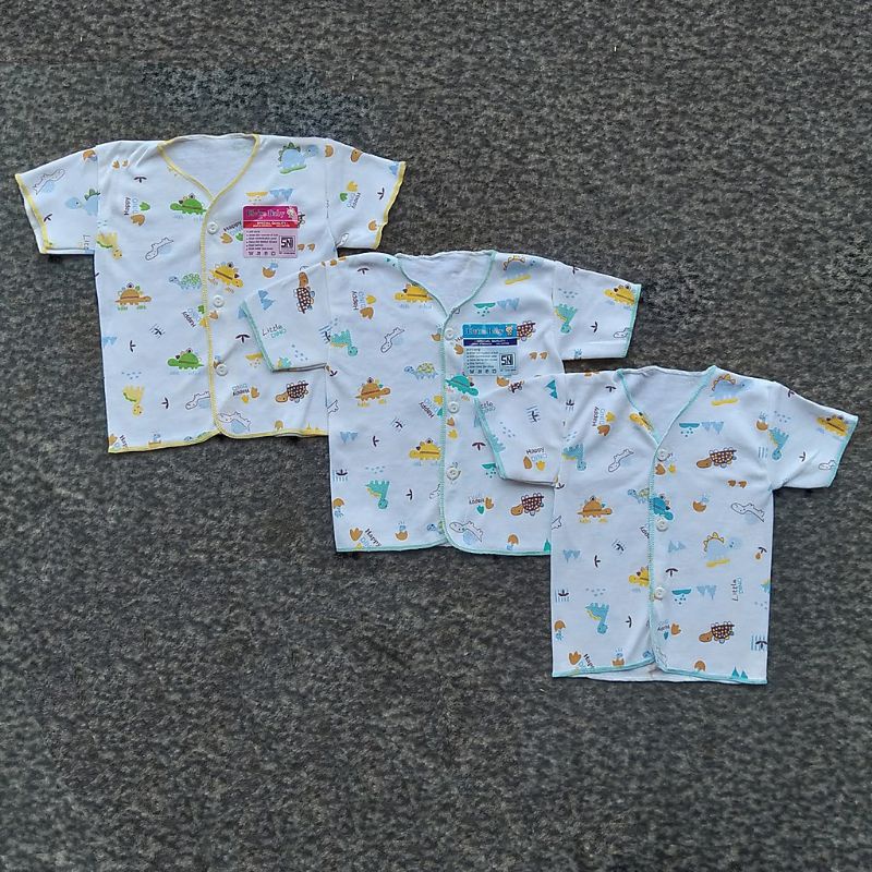 PROMO 3 PCS BAJU BAYI LENGAN PENDEK MOTIF - BAJU BAYI BARU LAHIR (NEWBORN)