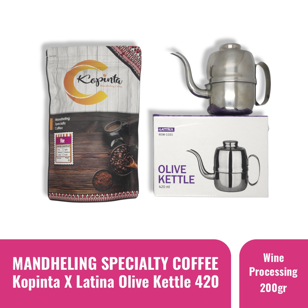 

KOPINTA Mandheling Coffee - Specialty Coffee - Wine Processing X LATINA Olive Kettle 420