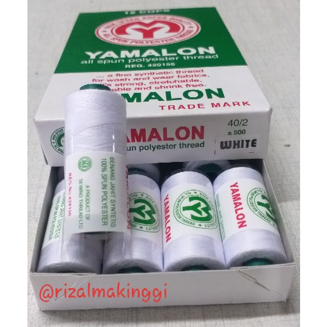 benang jahit yamalon white/ putih 500 yards