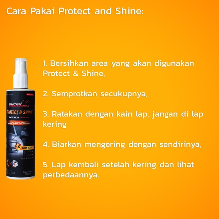 Perawatan Kendaraan mobil motor cairan Super Machinna protect and shine bersih mengkilap pelindung cat spray anti kerak jamur debu