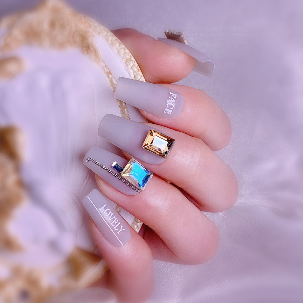 Mxbeauty 5pcs / Set Berlian Imitasi Bentuk Persegi Panjang Untuk Dekorasi Nail Art / Manicure Diy