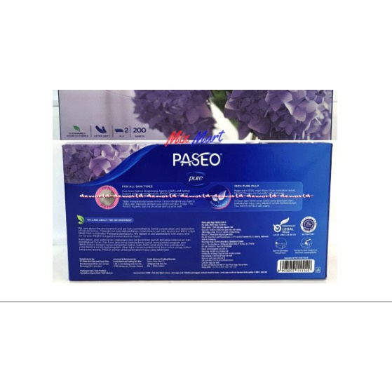 Paseo Luxuriously Soft Facial Tissue 200sheet Tissu Kotak Paseo Ungu Tisu Kemasan Kotak Lux Purple