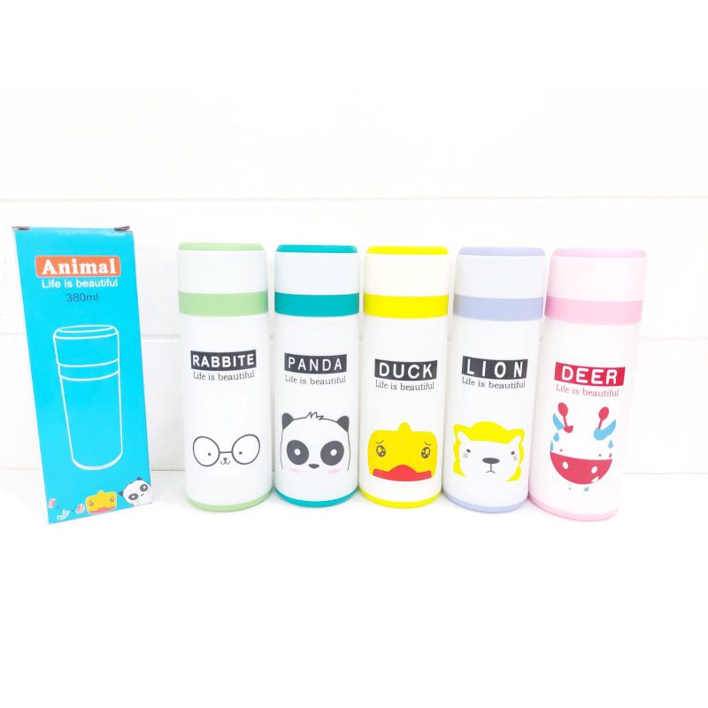 BOTOL KACA 380ML ANIMAL PUTIH / ANIMAL KACA / BOTOL KACA