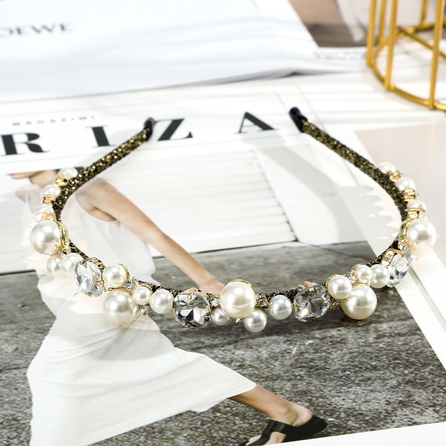 Korean Rhinestone Pearl Headband Women Fashion Luxurious Crystal Diamond Hair Band New Hair Accessories