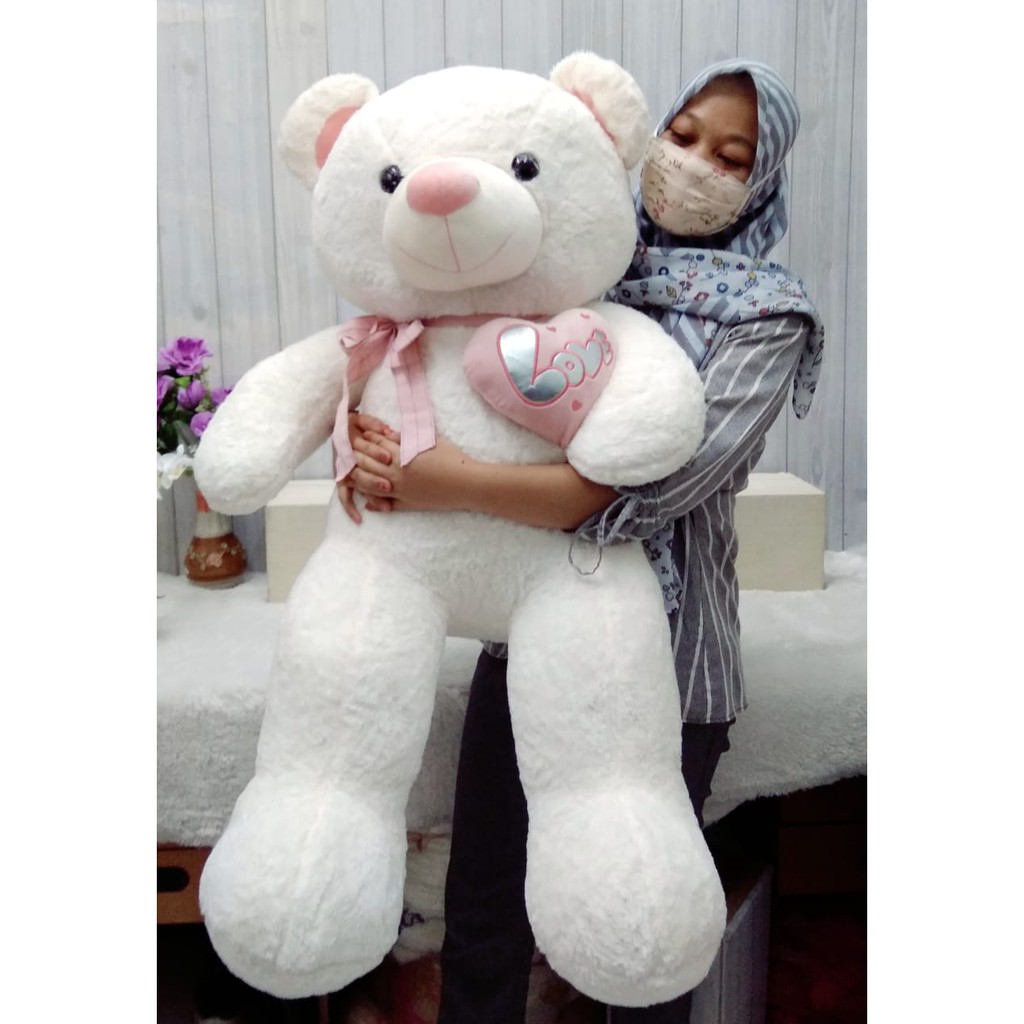 Boneka Pastel Bear Hati Samping 105cm/28&quot;/bear jumbo/kado ultah/Boneka Besar BIg/Boneka Valentine