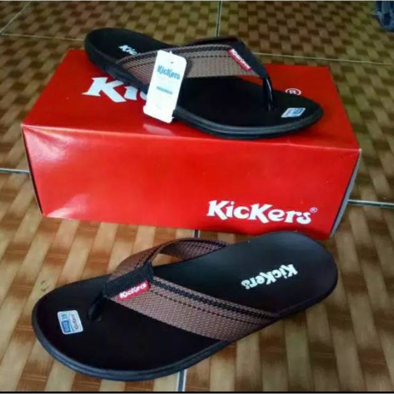 sandal jepit Kickers sandal pria coklat murah